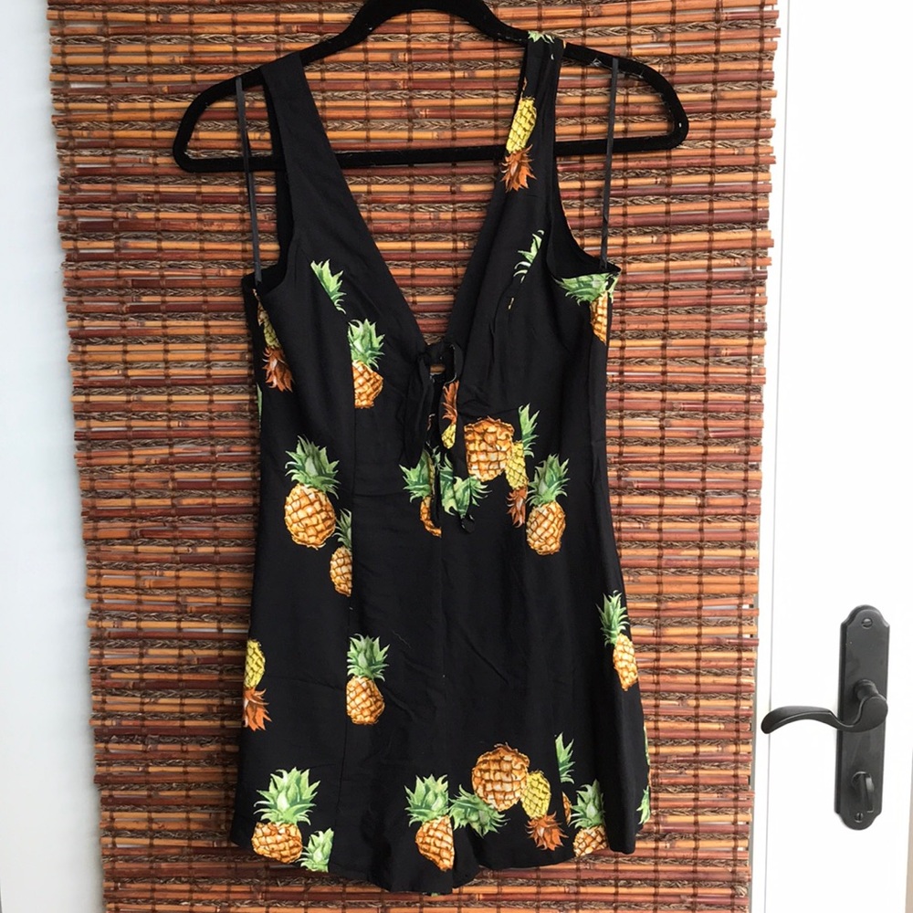 Black , pineapple , cut out romper